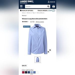 Women's button-down work shirt, Long sleeve U.S. Size 12, NWT, LandsEnd Business